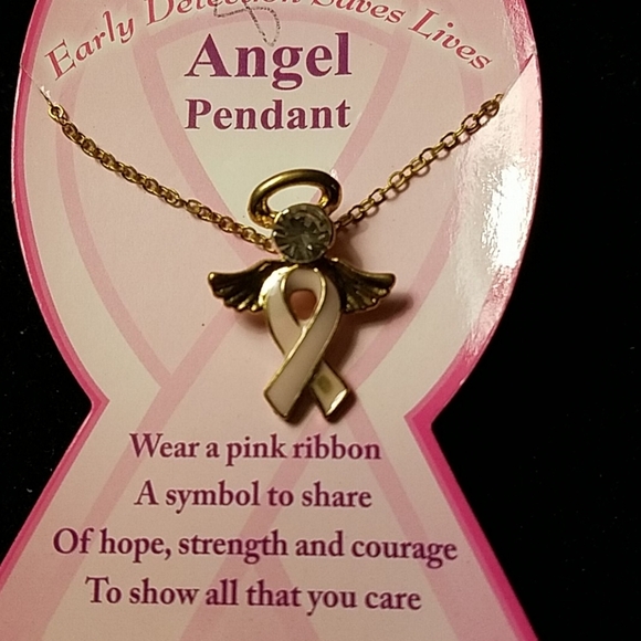 Breast Cancer Necklace Angel - Picture 1 of 1